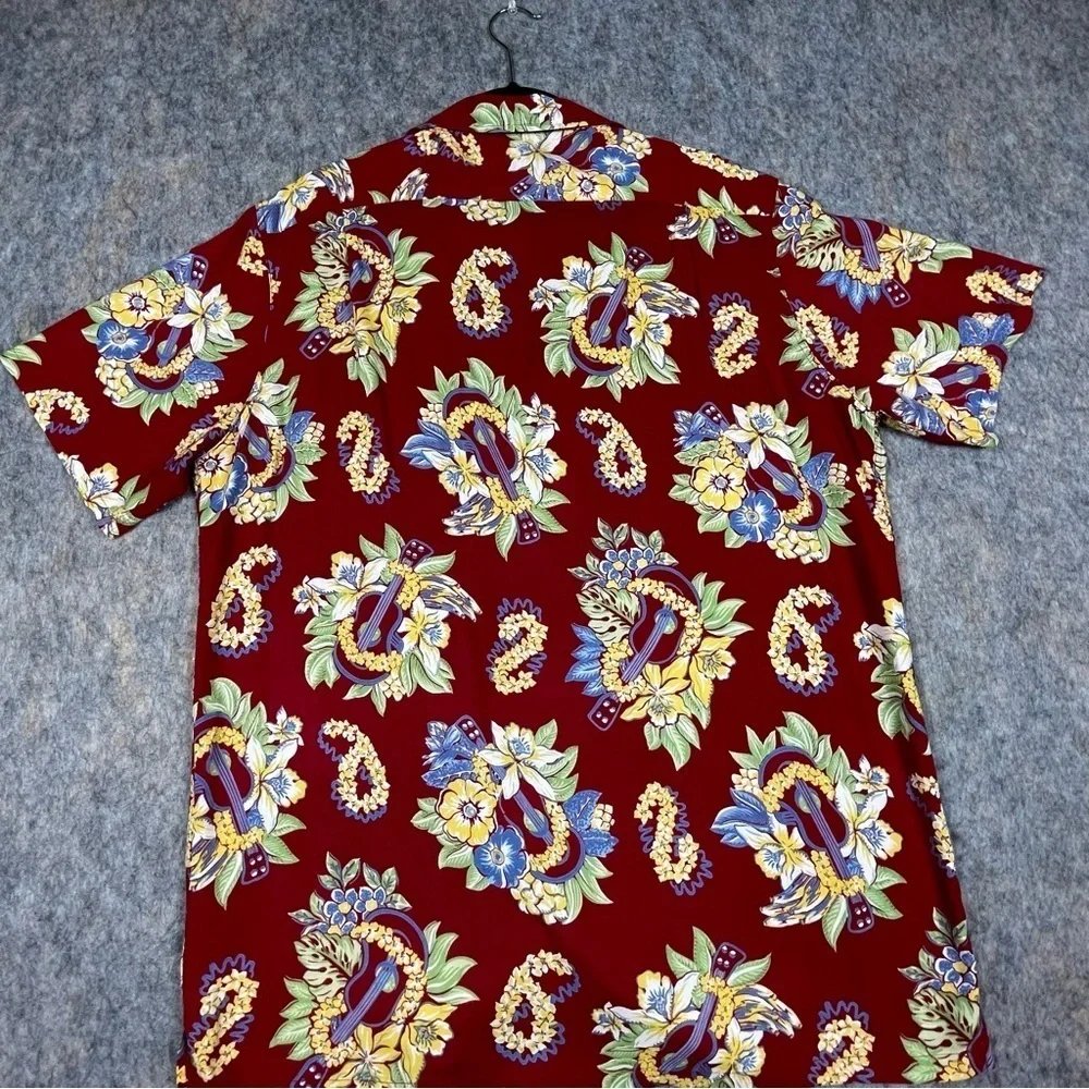 Polo Ralph Lauren Floral Lei Ukulele Hawaiian Preppy Summer Fun Camp Shirt Sz M